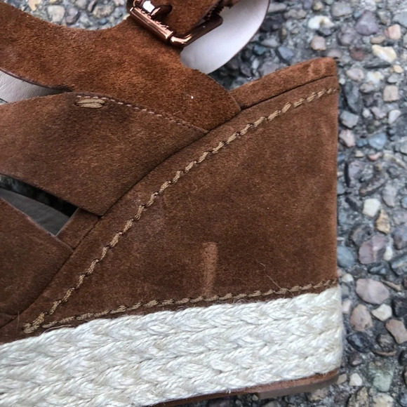 Kors Michael Kors Brown Suede Platform Espadrille Wedge Sandals Size 8.5 M - Picture 8 of 8